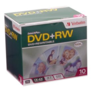 Verbatim  4.7GB 4X DVD+RW 10pk wit